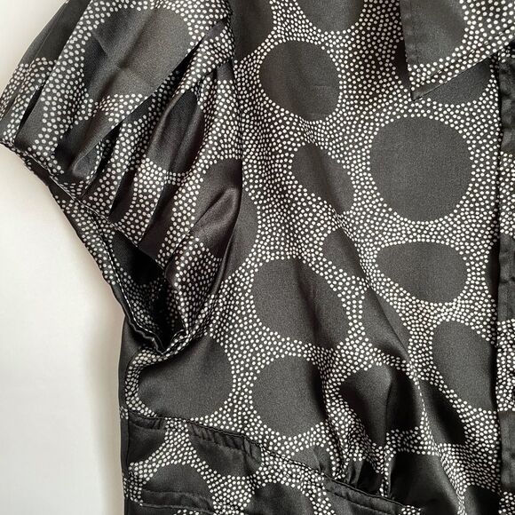 🟢Apt. 9 Woman Black Circular Print Blouse Size M - Picture 3 of 6